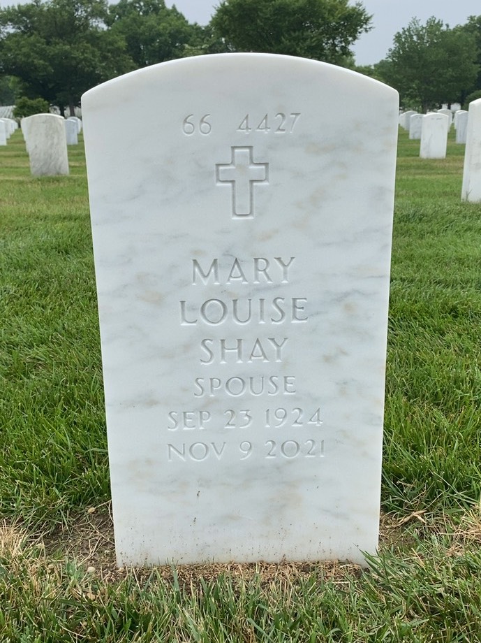 Back of headstone — John Shay