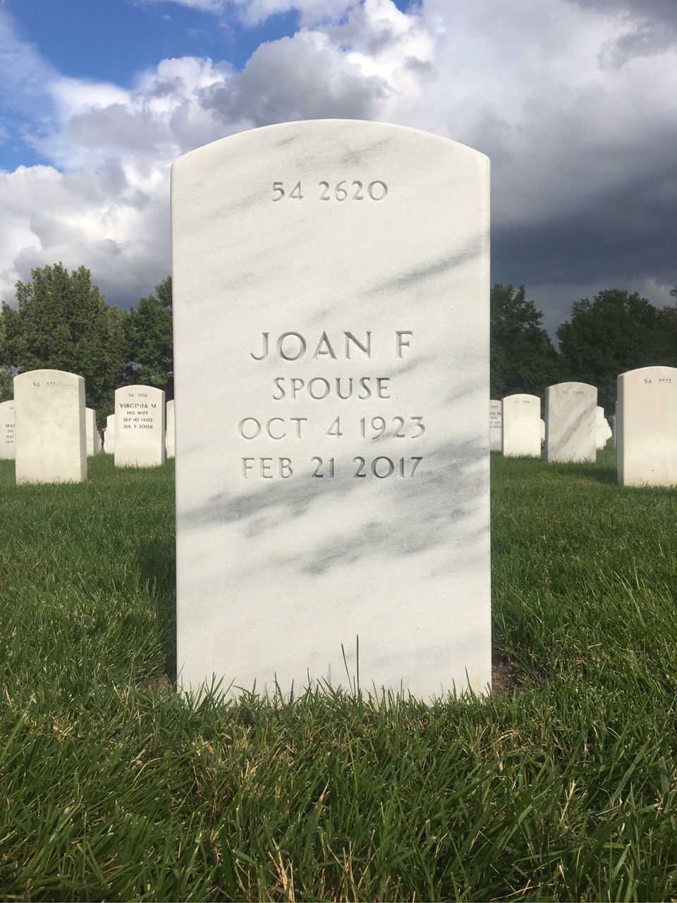 Back of headstone — Frank Placko