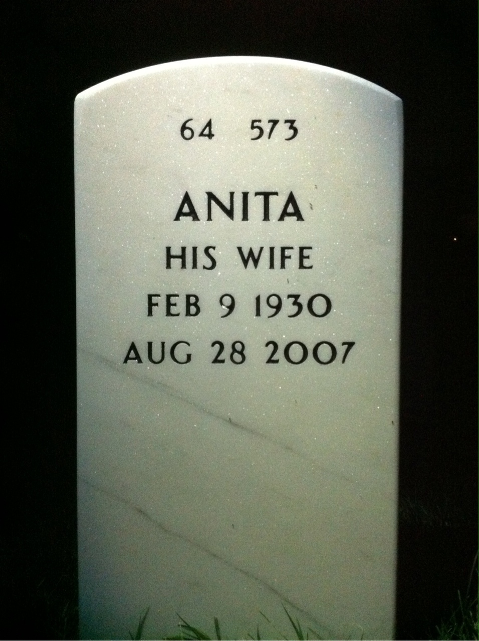 Back of headstone — John Moffat