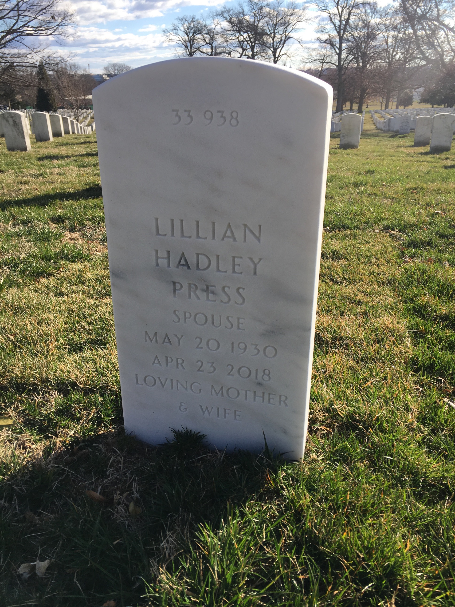 Back of headstone — Charles Press