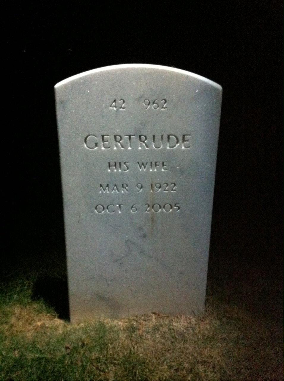 Back of headstone — John Decher