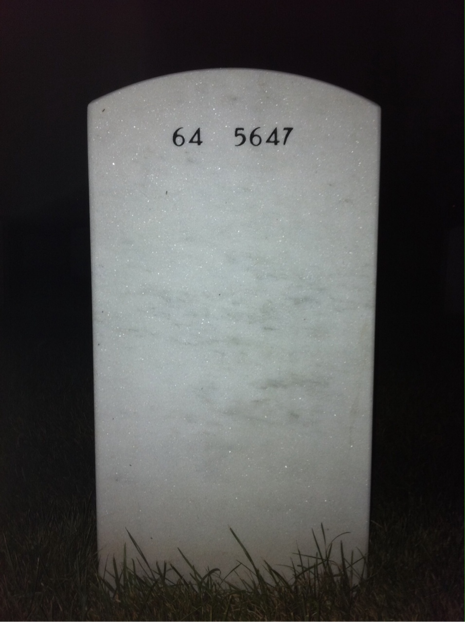 Back of headstone — Leonard Walden