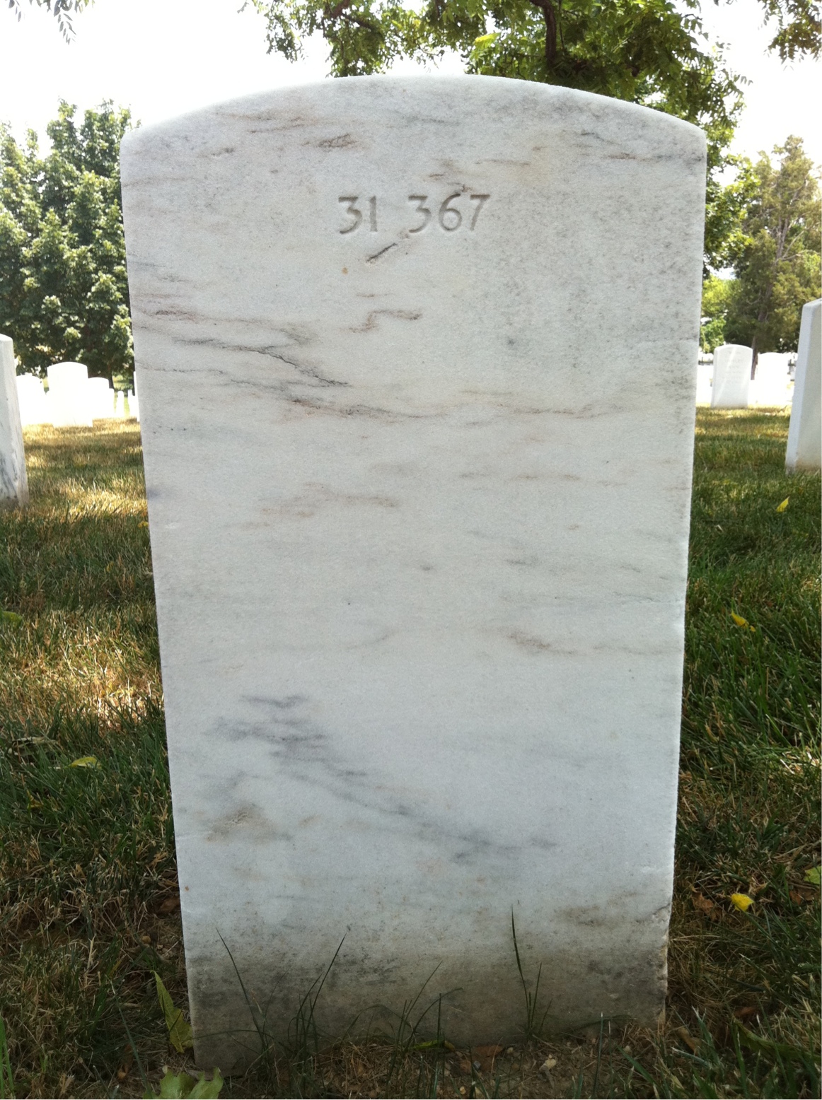 Back of headstone — Robert Baer
