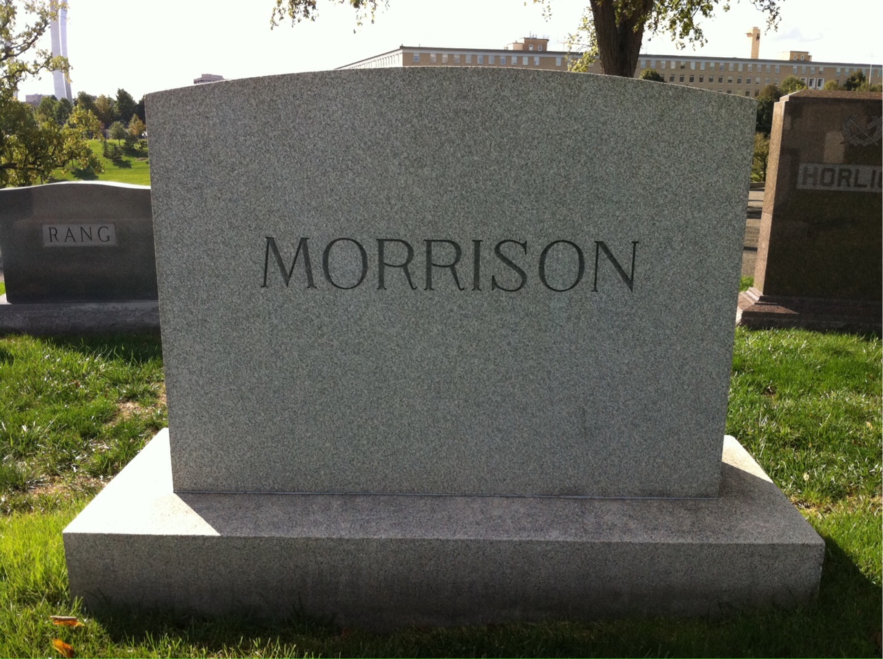 Back of headstone — John Morrison