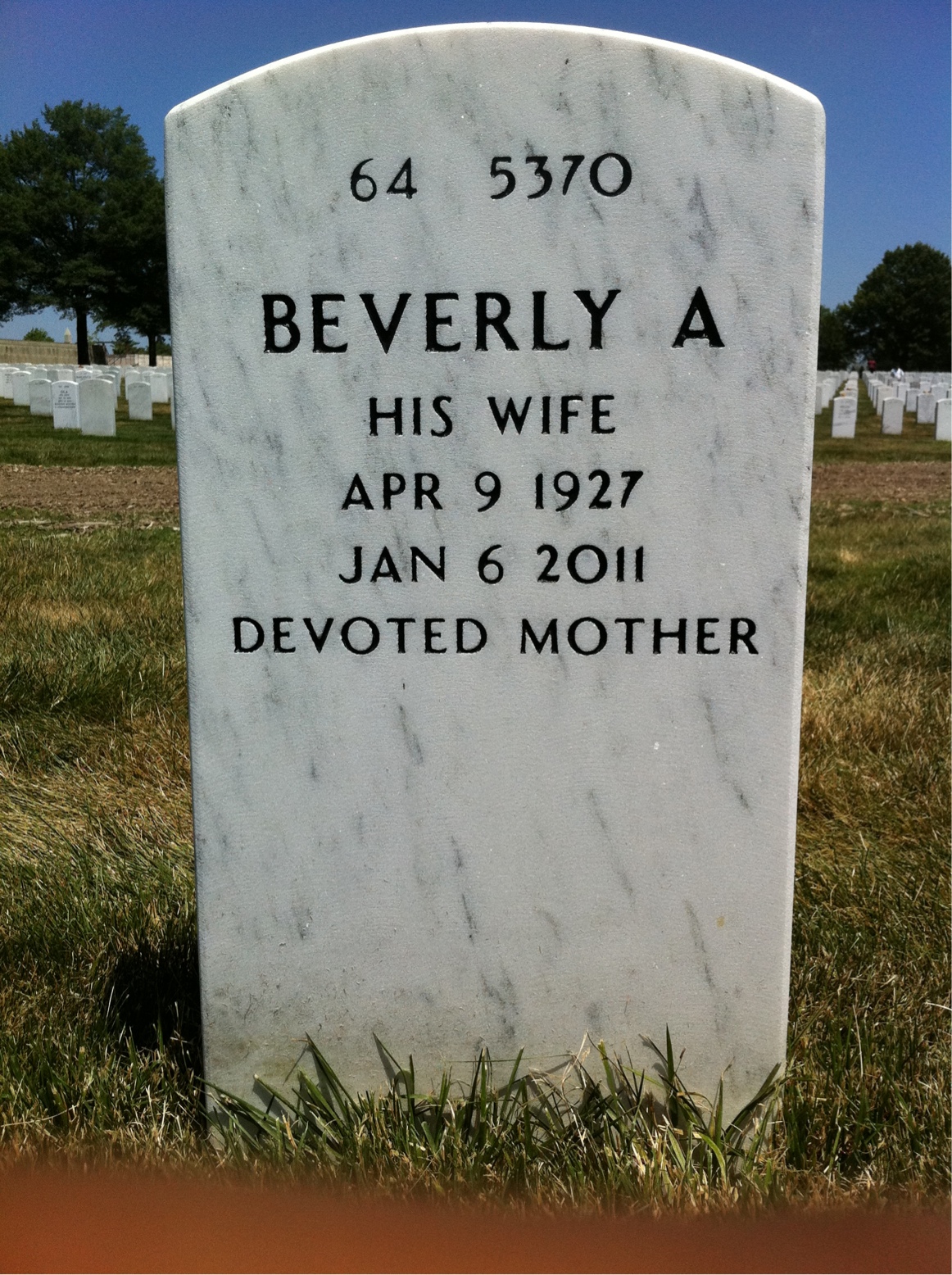 Back of headstone — Robert Chadeayne