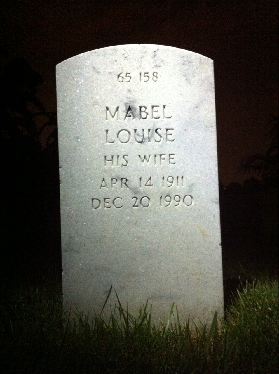 Back of headstone — Mabel Alloe