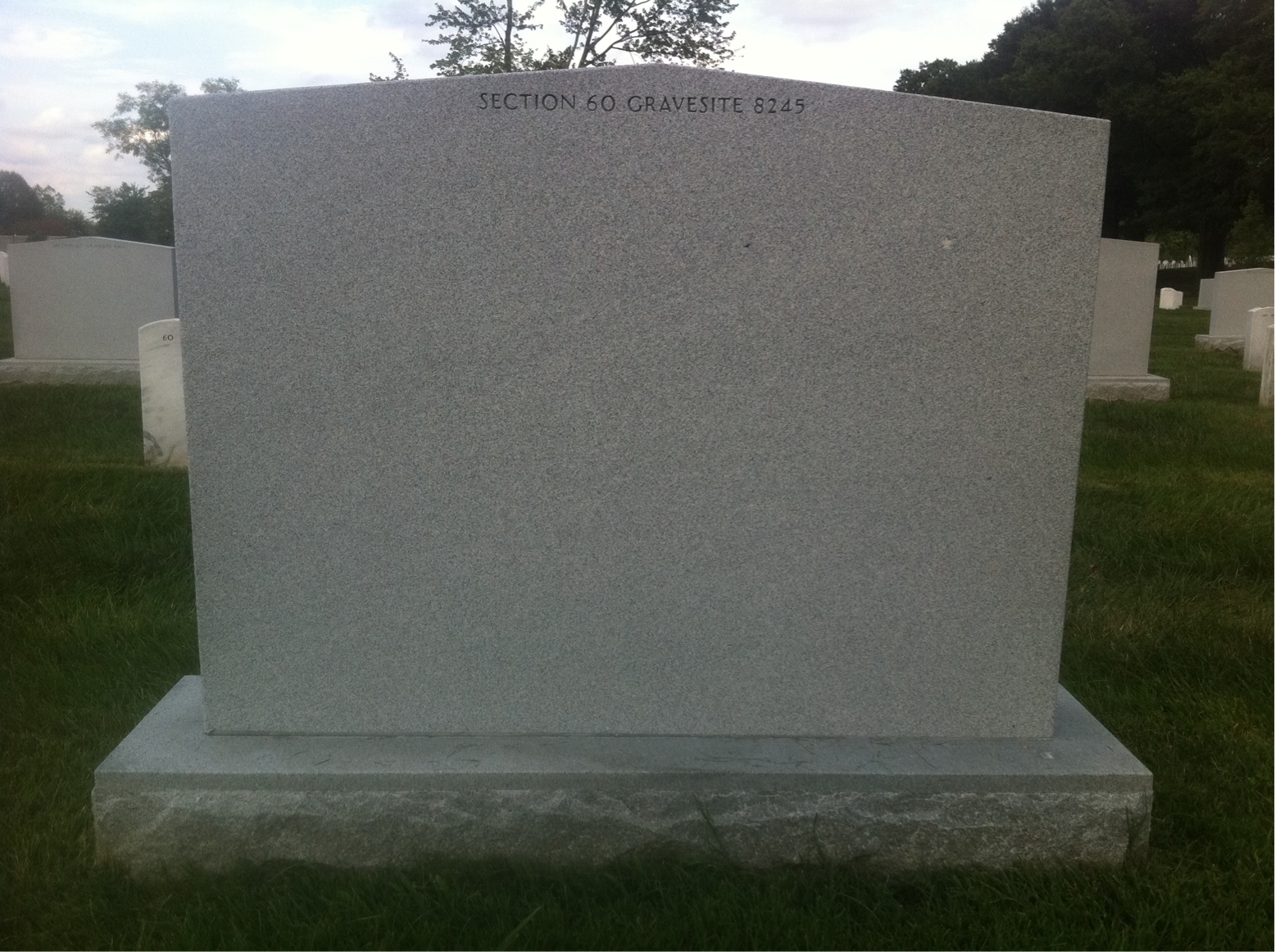 Back of headstone — John Hancock