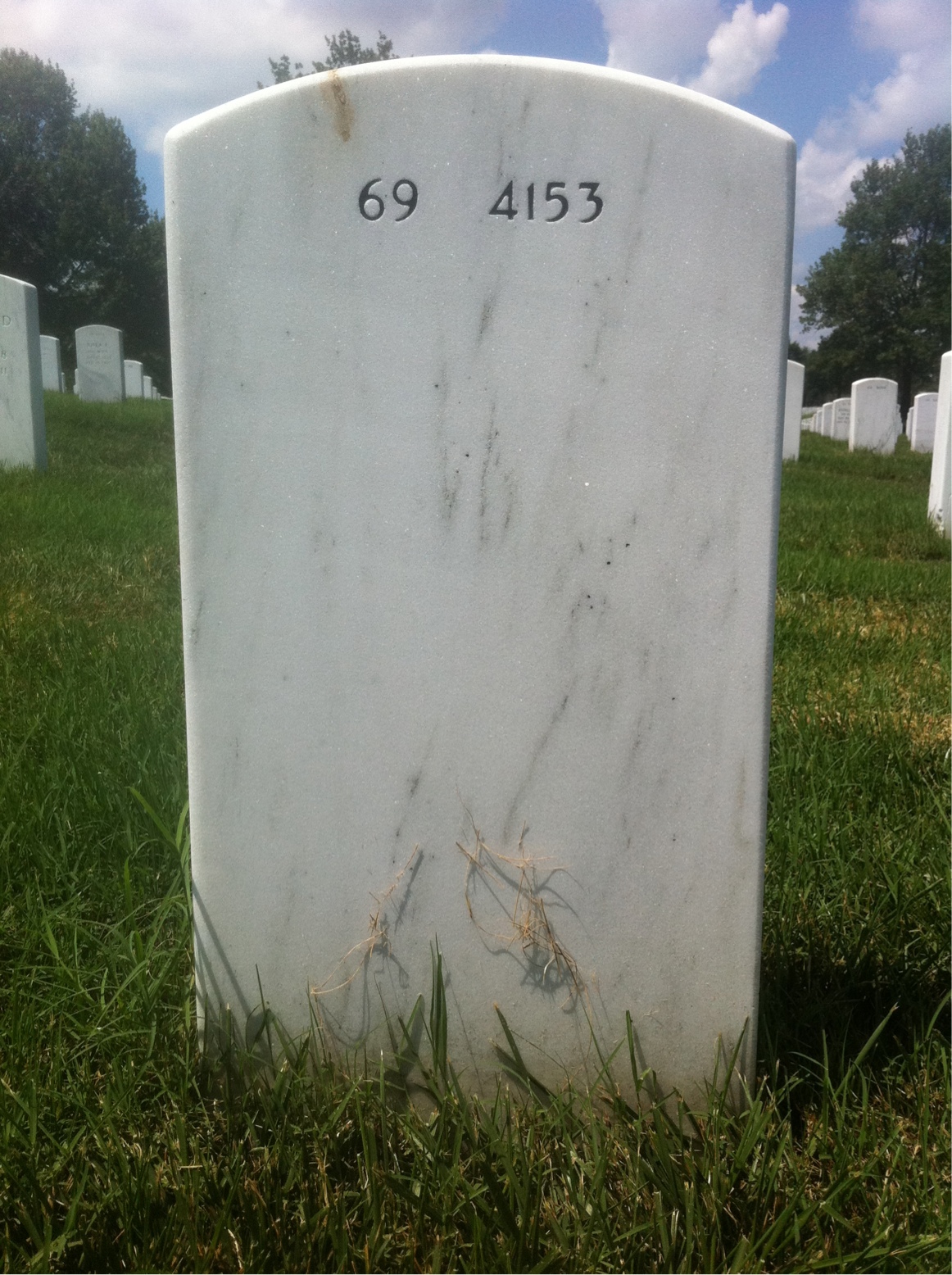 Back of headstone — Johnnie Williams