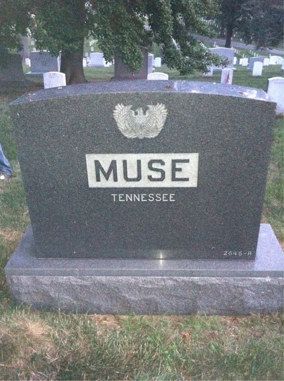Back of headstone — Dorothy Muse