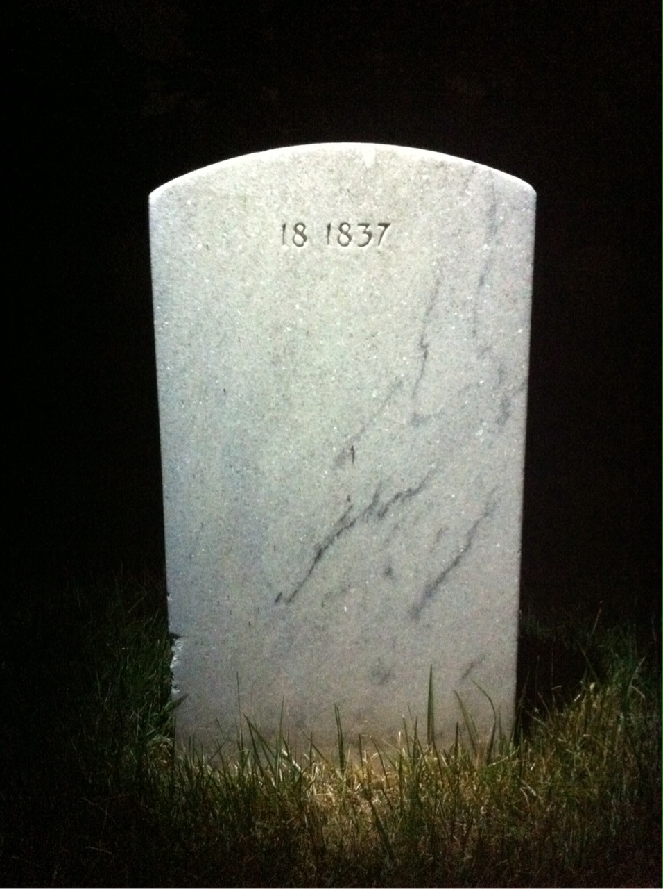 Back of headstone — Arthur Baker