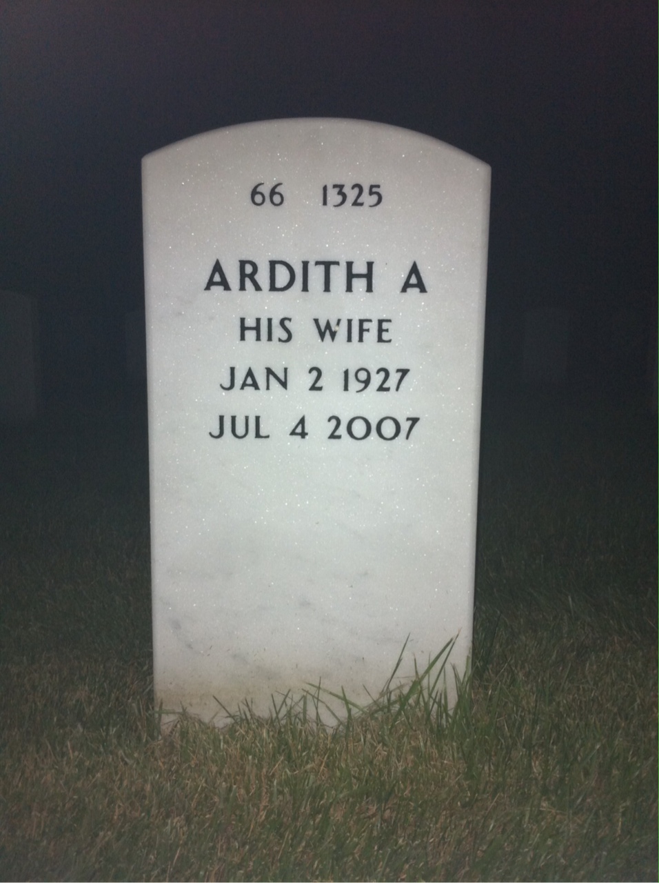 Back of headstone — Donald Shumate