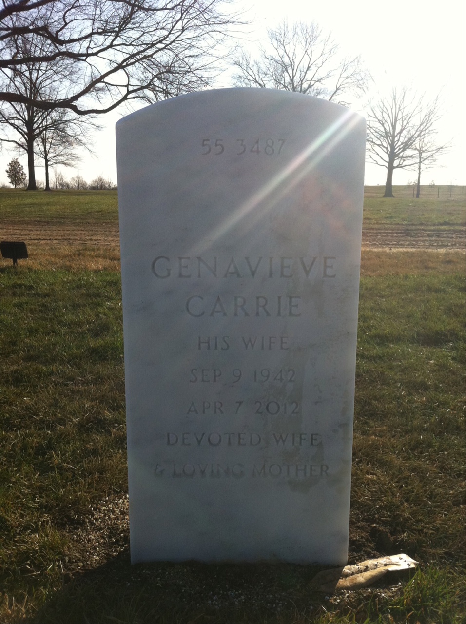 Back of headstone — Thomas Allocca