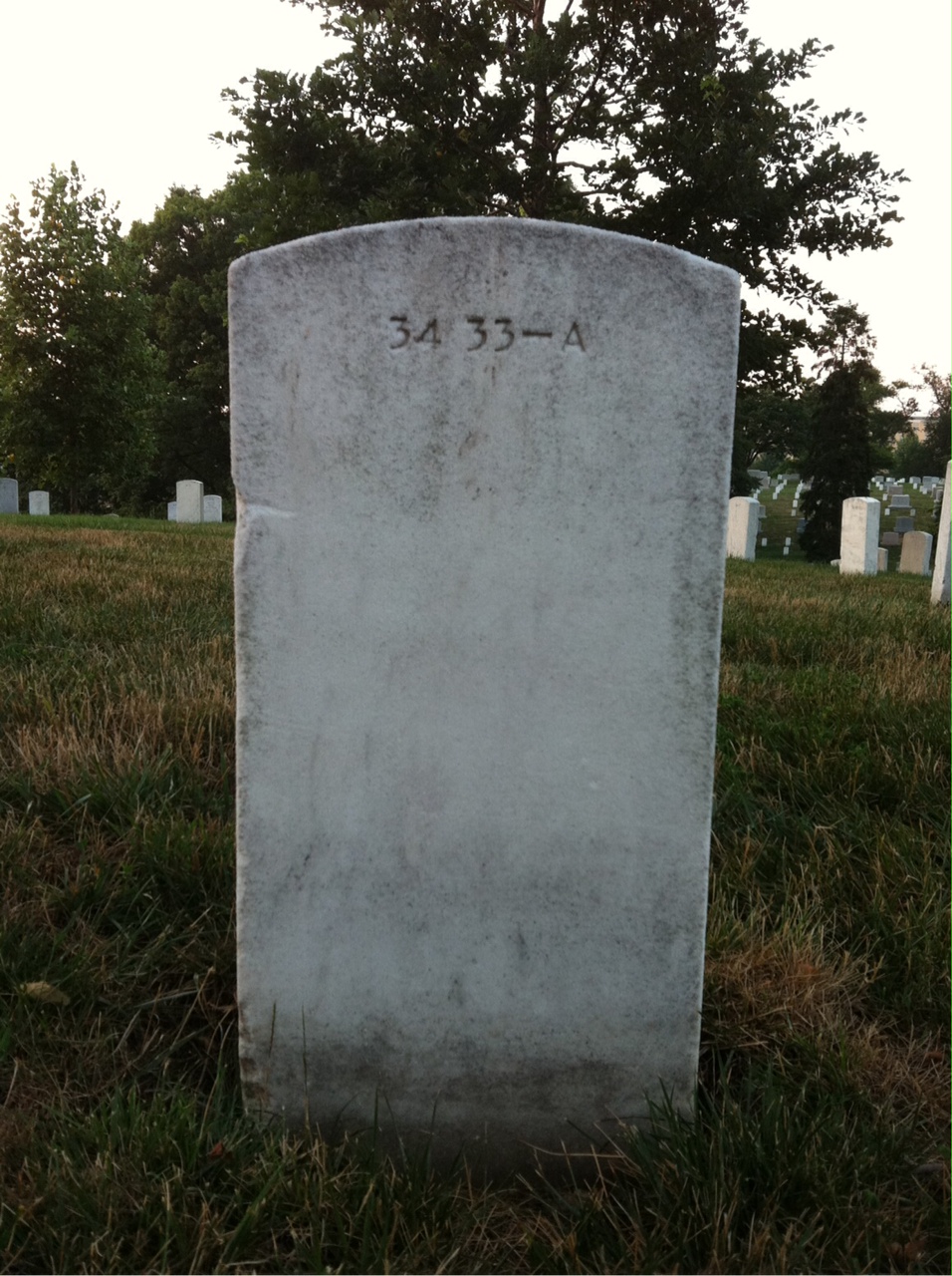 Back of headstone — Charles Anderson