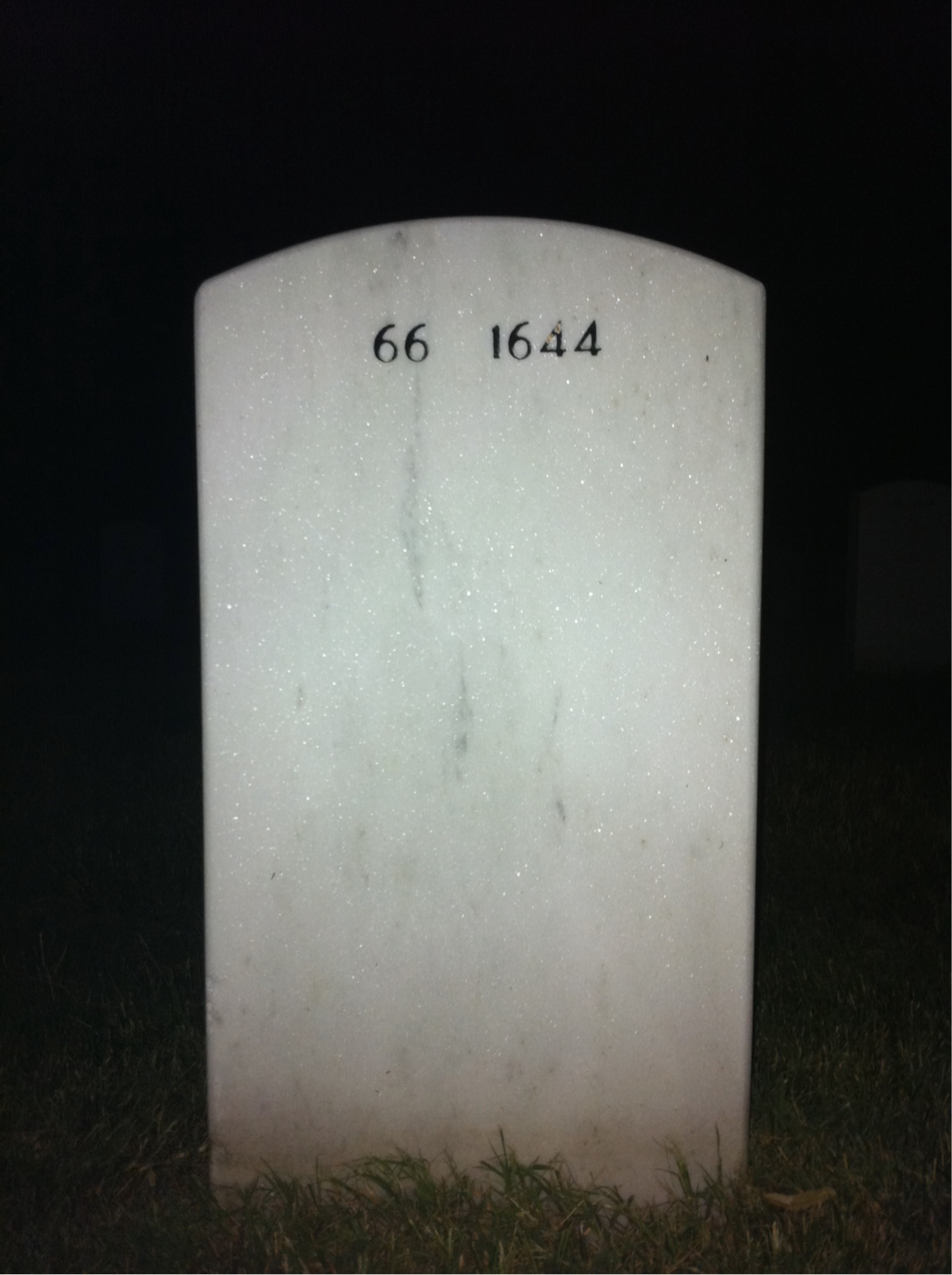 Back of headstone — James Lott