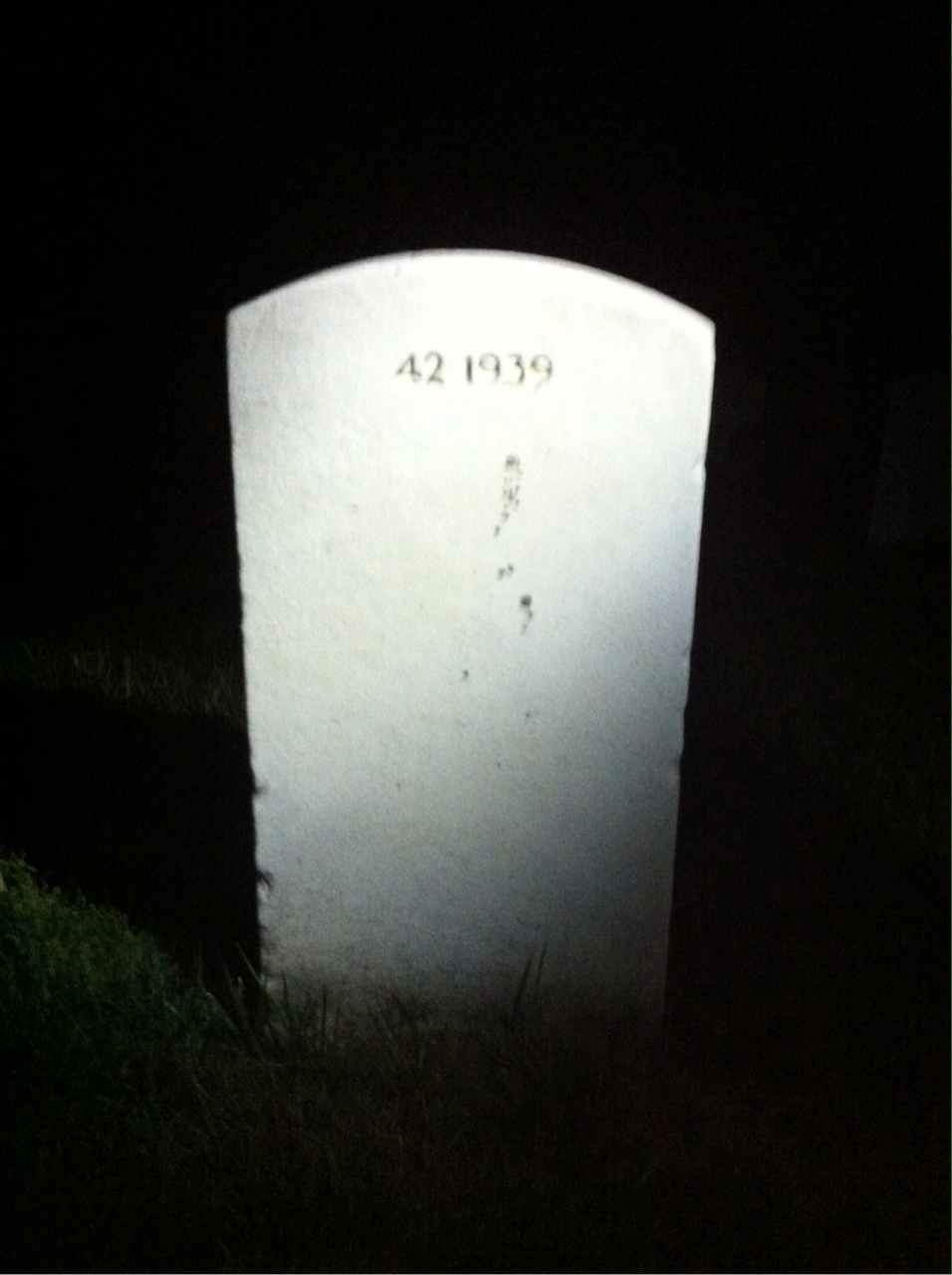 Back of headstone — Jasper Davis