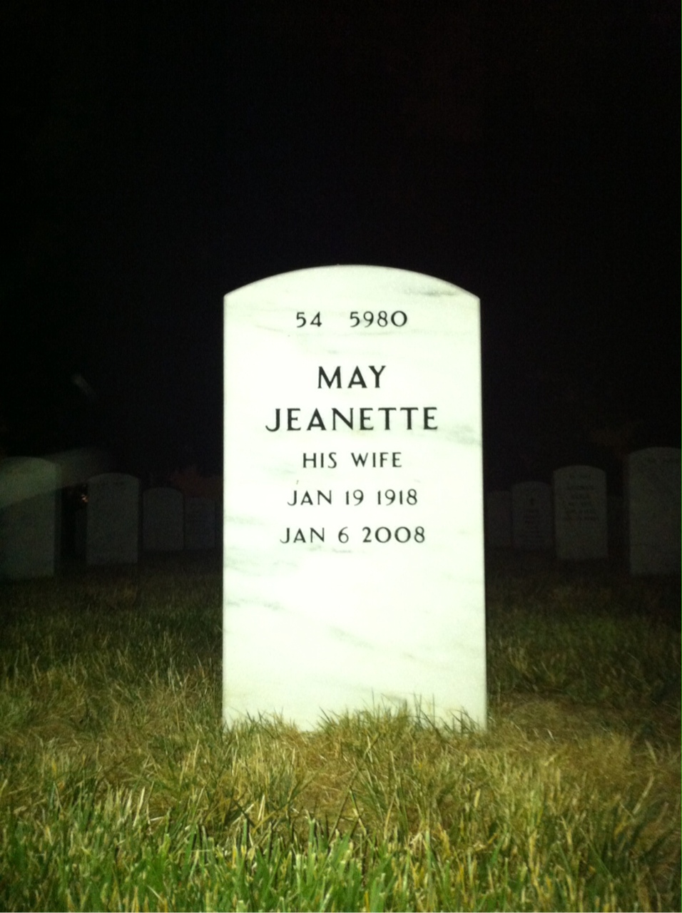 Back of headstone — Jack Forbes