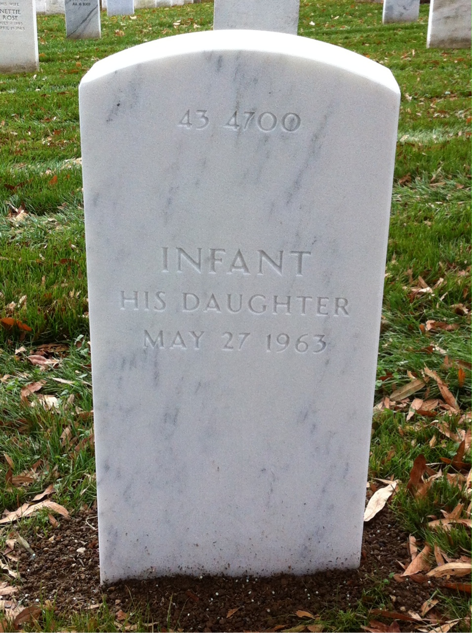 Back of headstone — William Terrance Siedsma