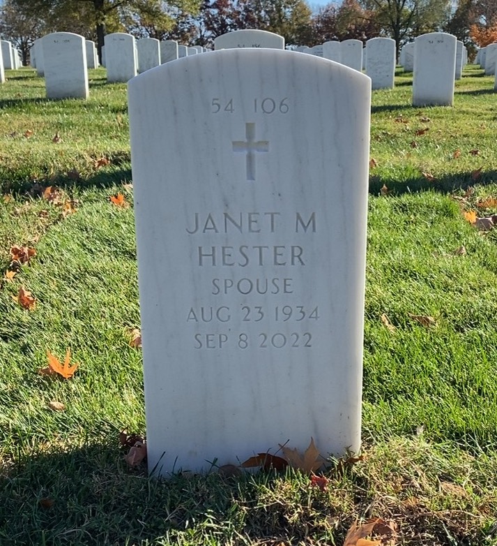 Back of headstone — Thomas Hester