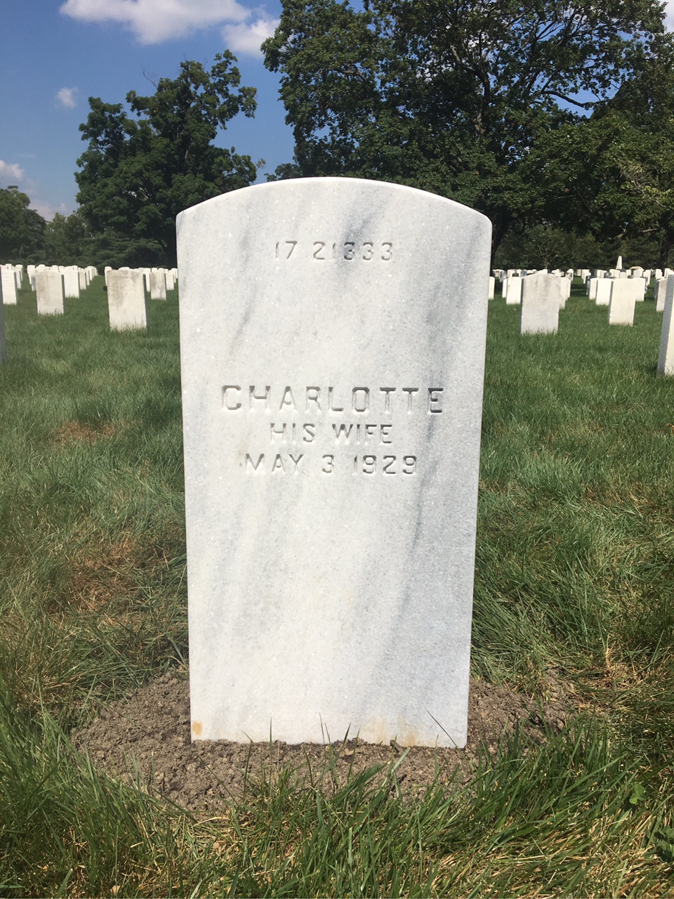 Back of headstone — Francis Allen