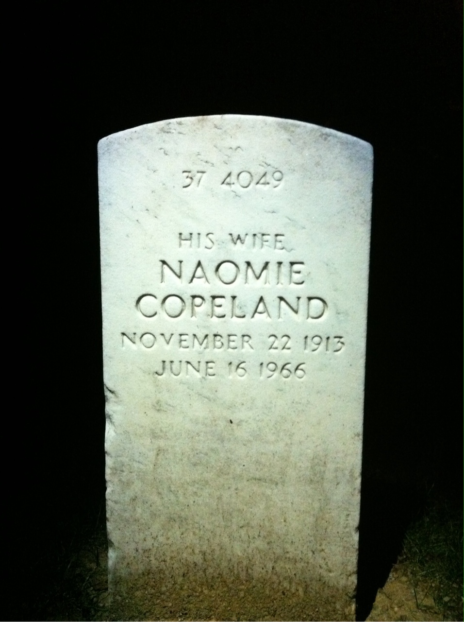 Back of headstone — Robert Allen