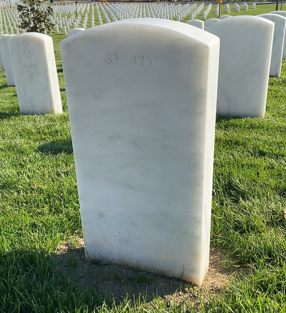 Back of headstone — Stephen Bauman
