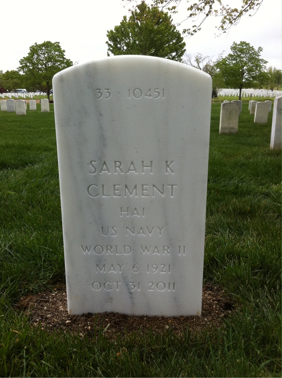 Back of headstone — Billy Clement