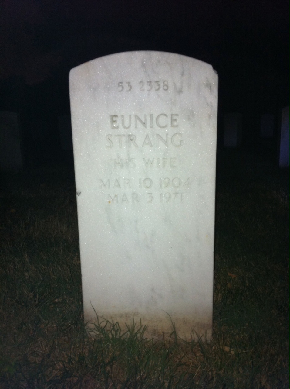 Back of headstone — Eunice Misenheimer