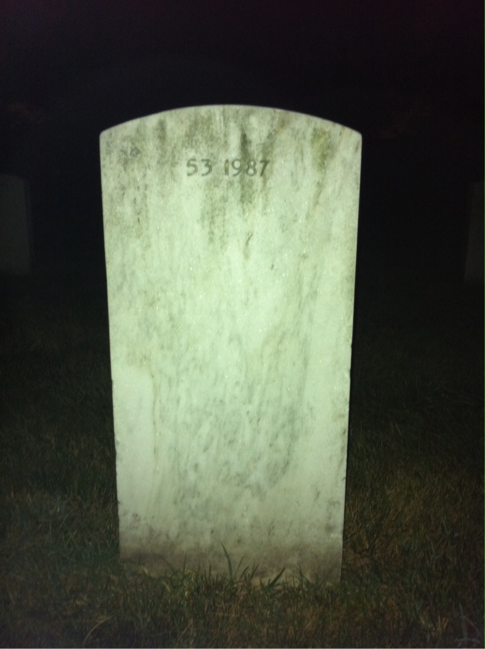 Back of headstone — William R Newcomb