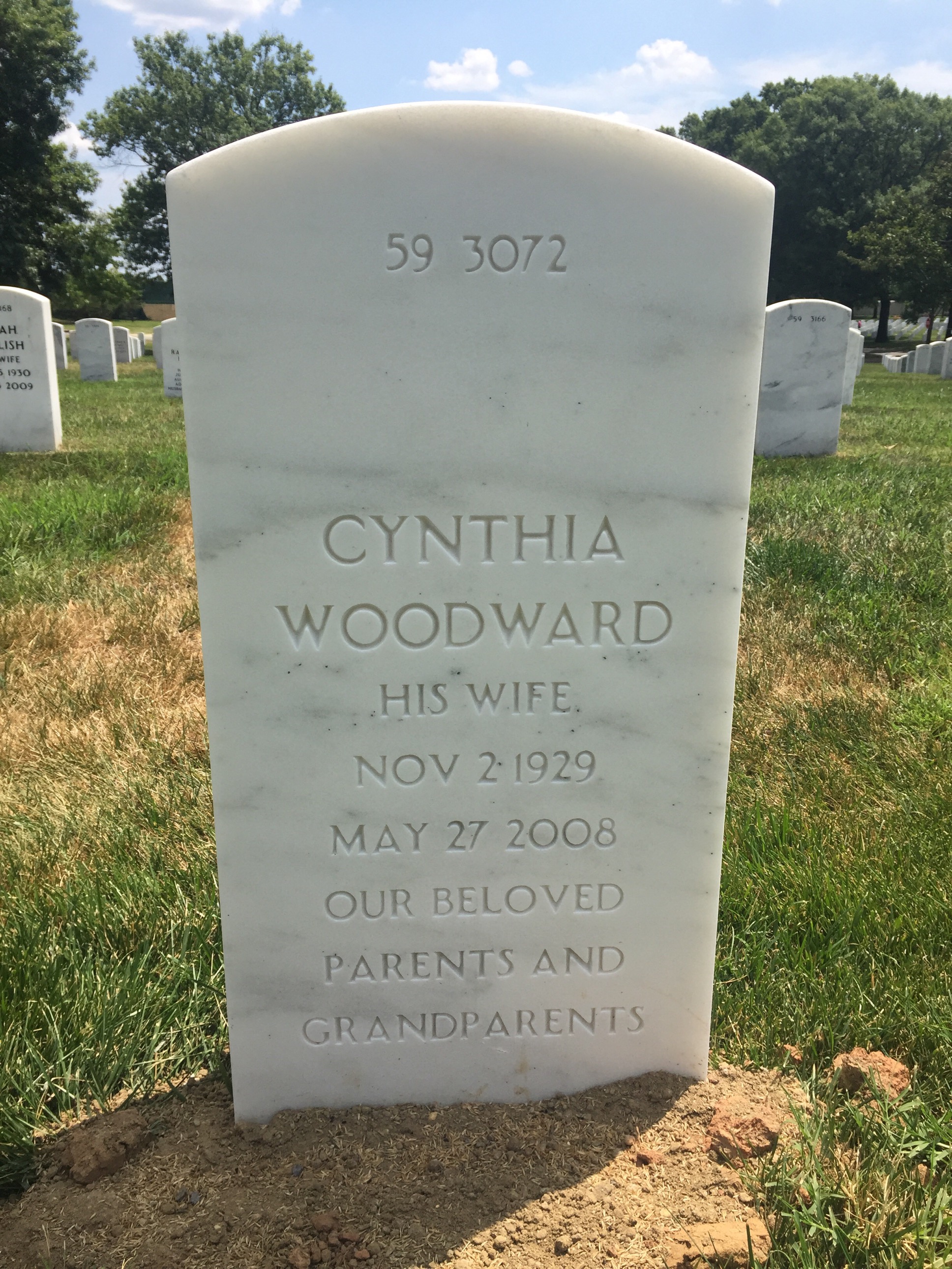 Back of headstone — John Witherell