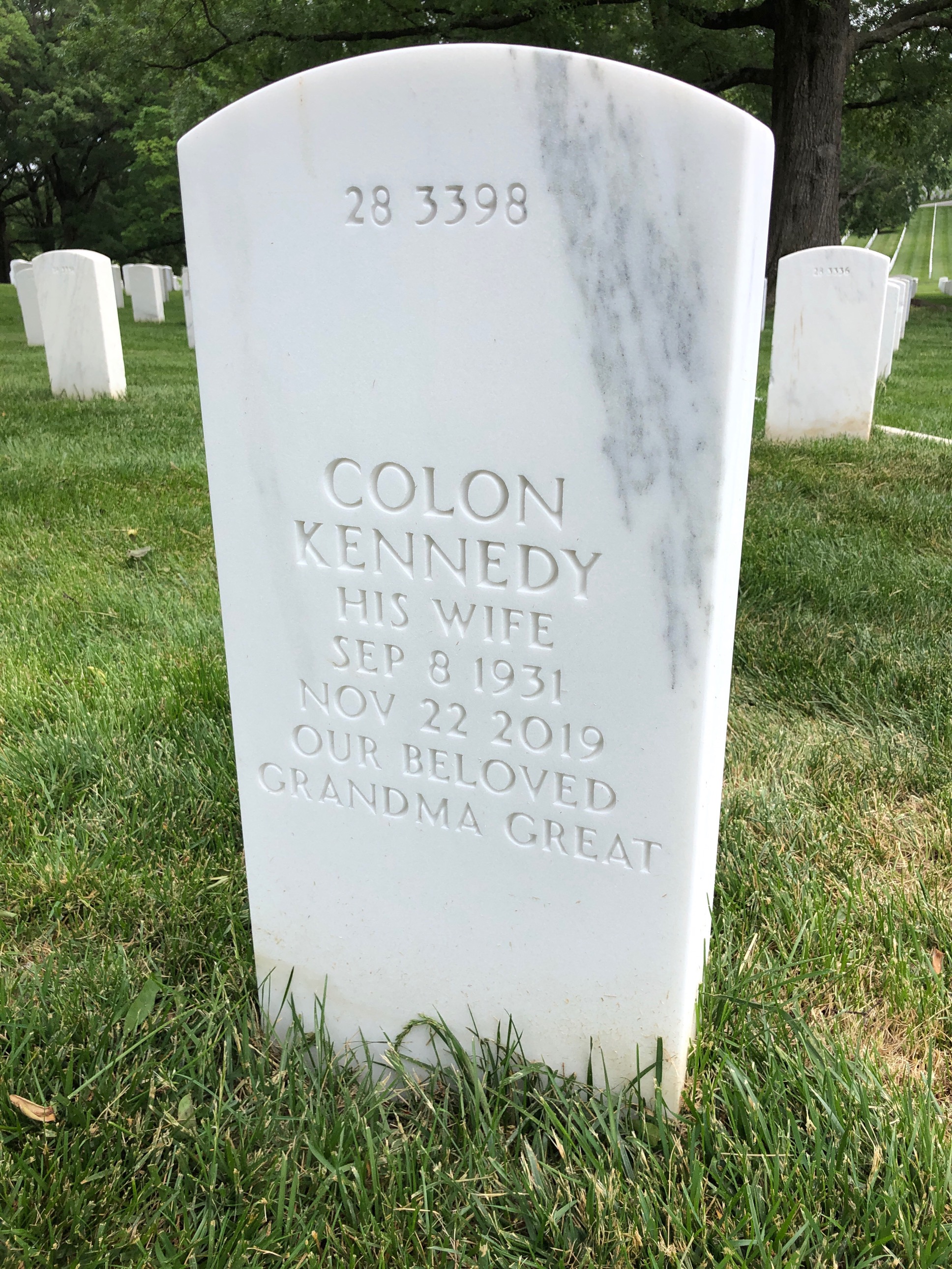 Back of headstone — Allen Ashby