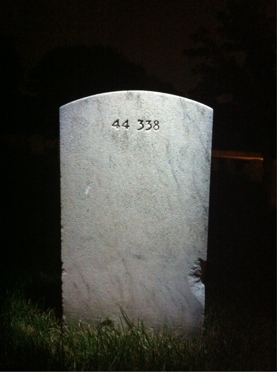 Back of headstone — Cecil Baker