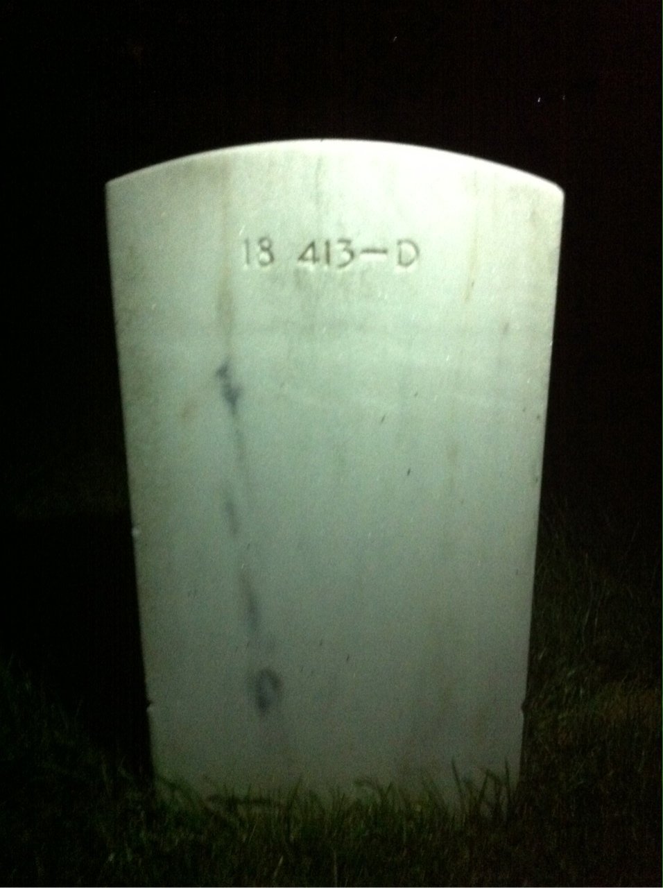 Back of headstone — Henry Baker