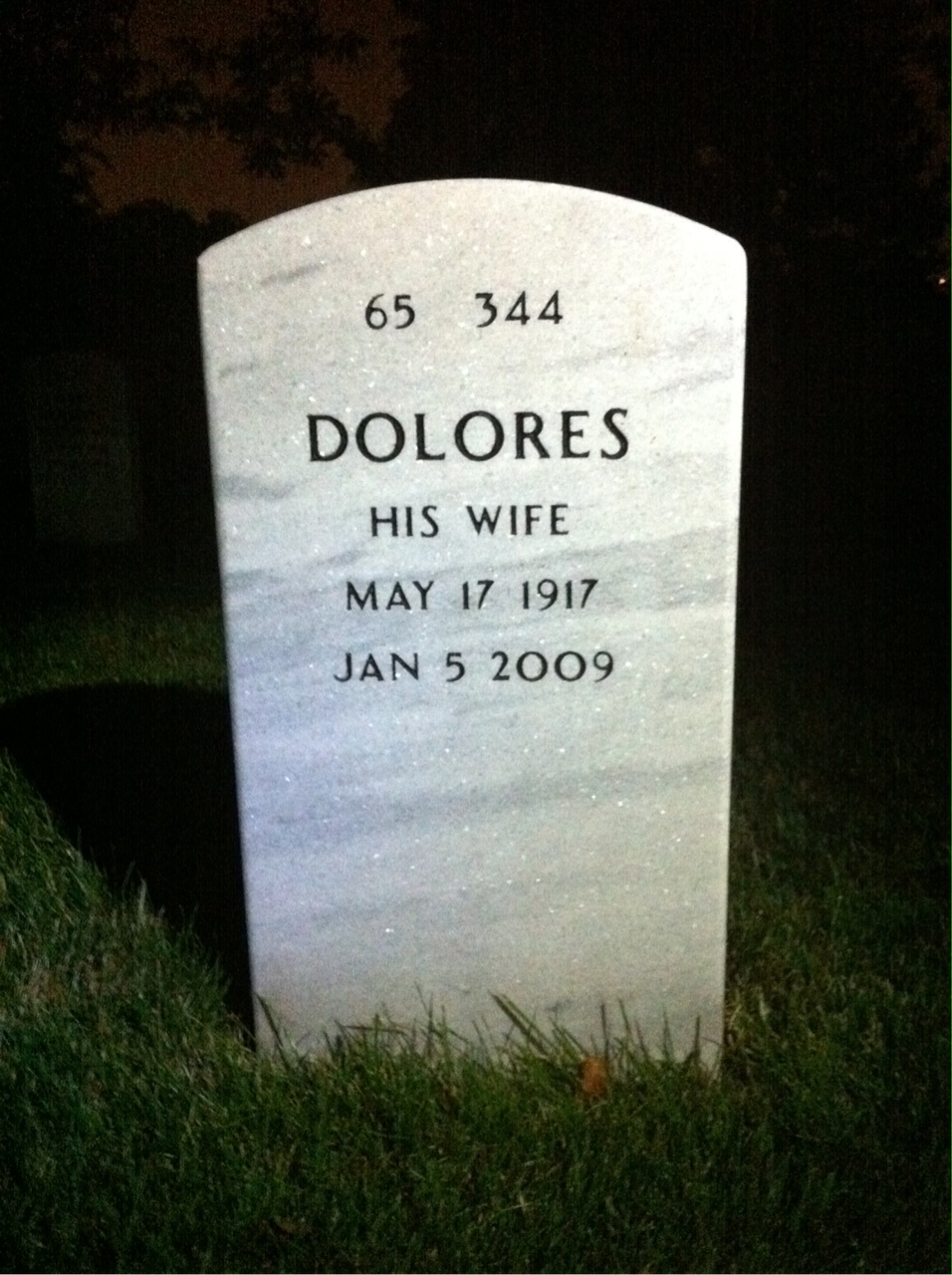 Back of headstone — Warren Skvaril
