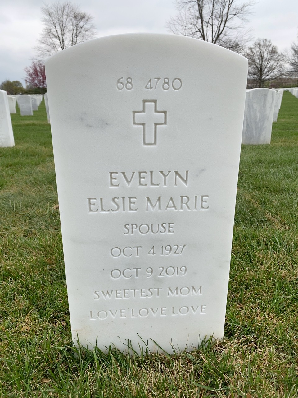 Back of headstone — Warren Moore