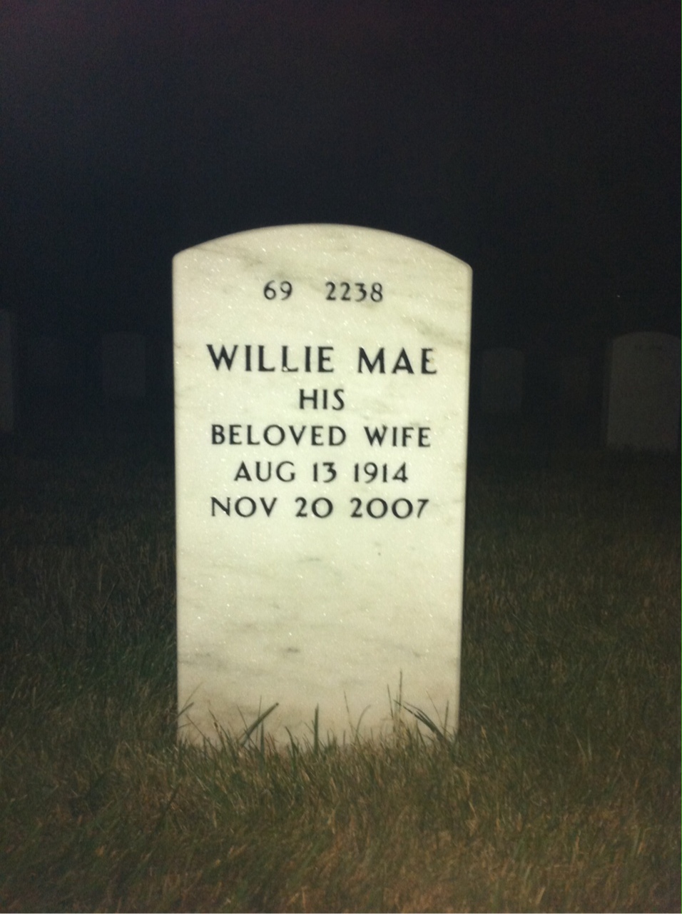 Back of headstone — Tommie Mobley
