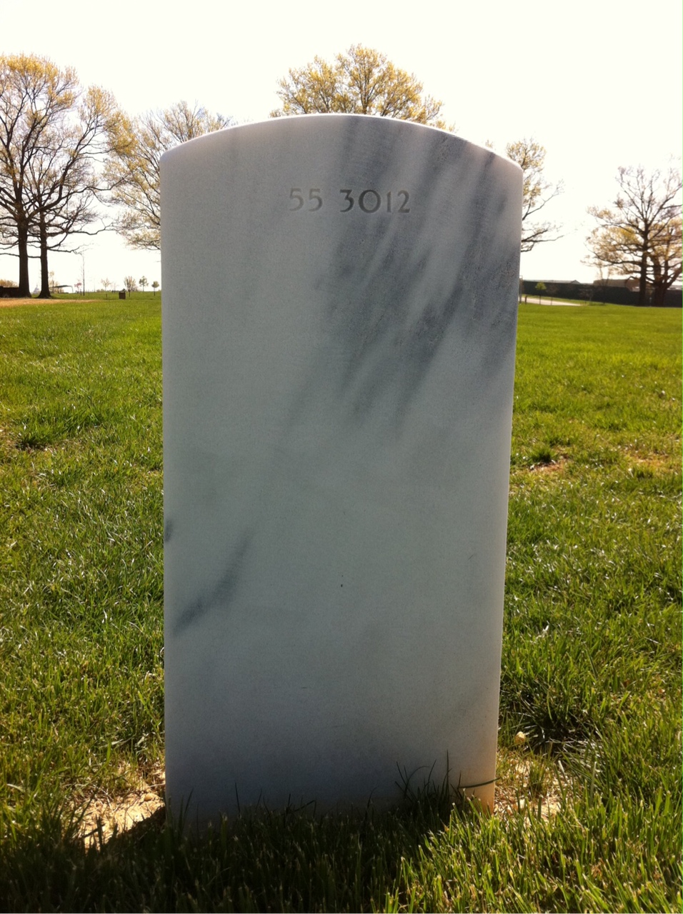 Back of headstone — Robert Miller