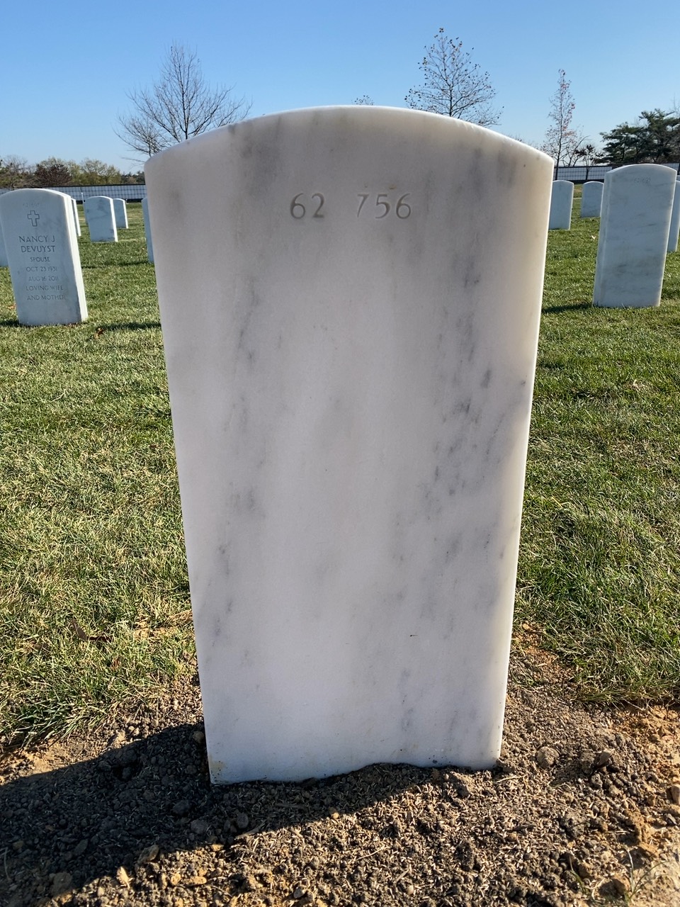 Back of headstone — Paul Mitchem