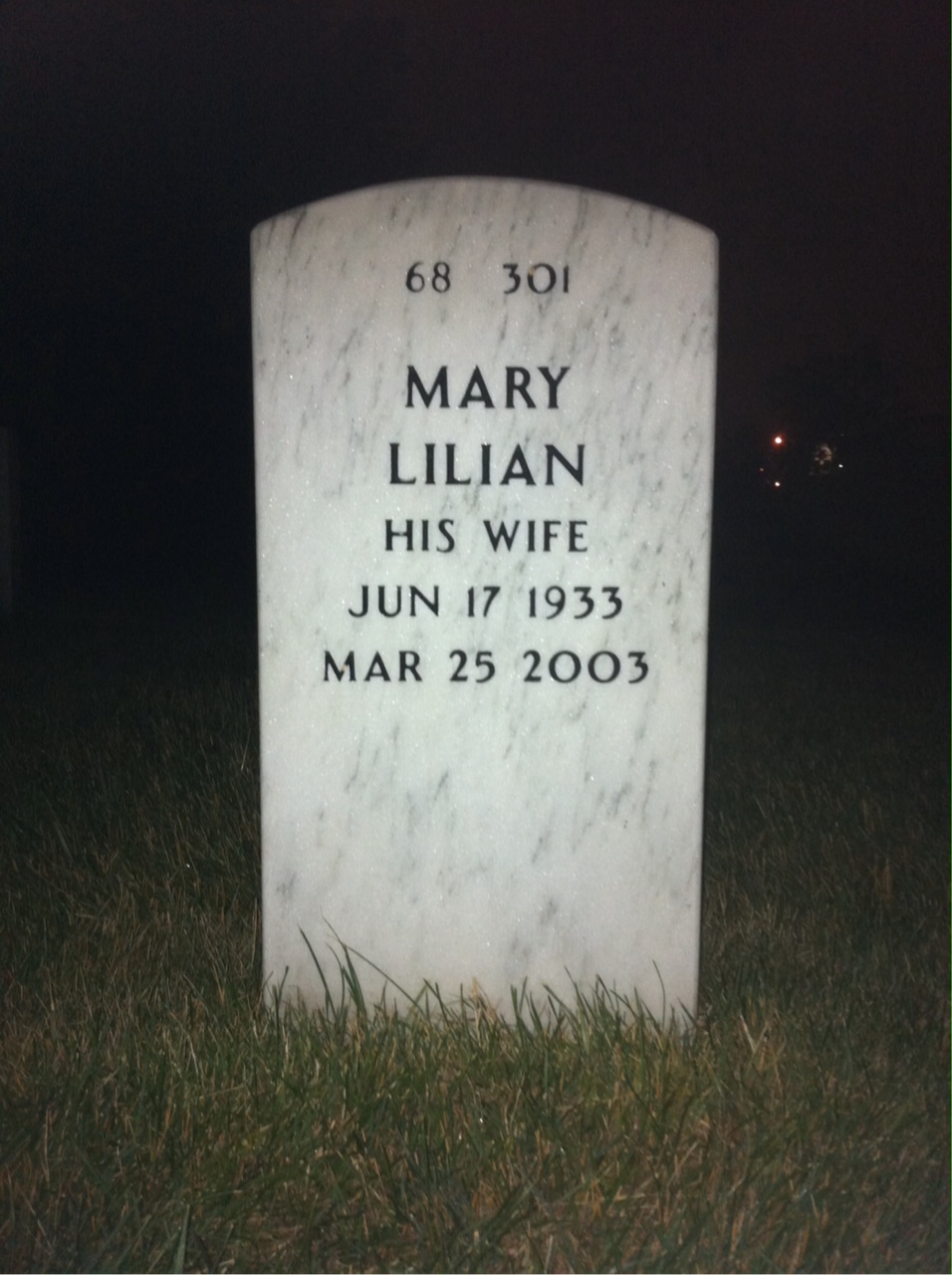 Back of headstone — Carlos Ricketson
