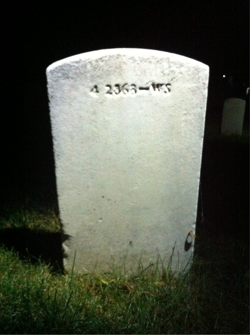 Back of headstone — Joseph Abbott
