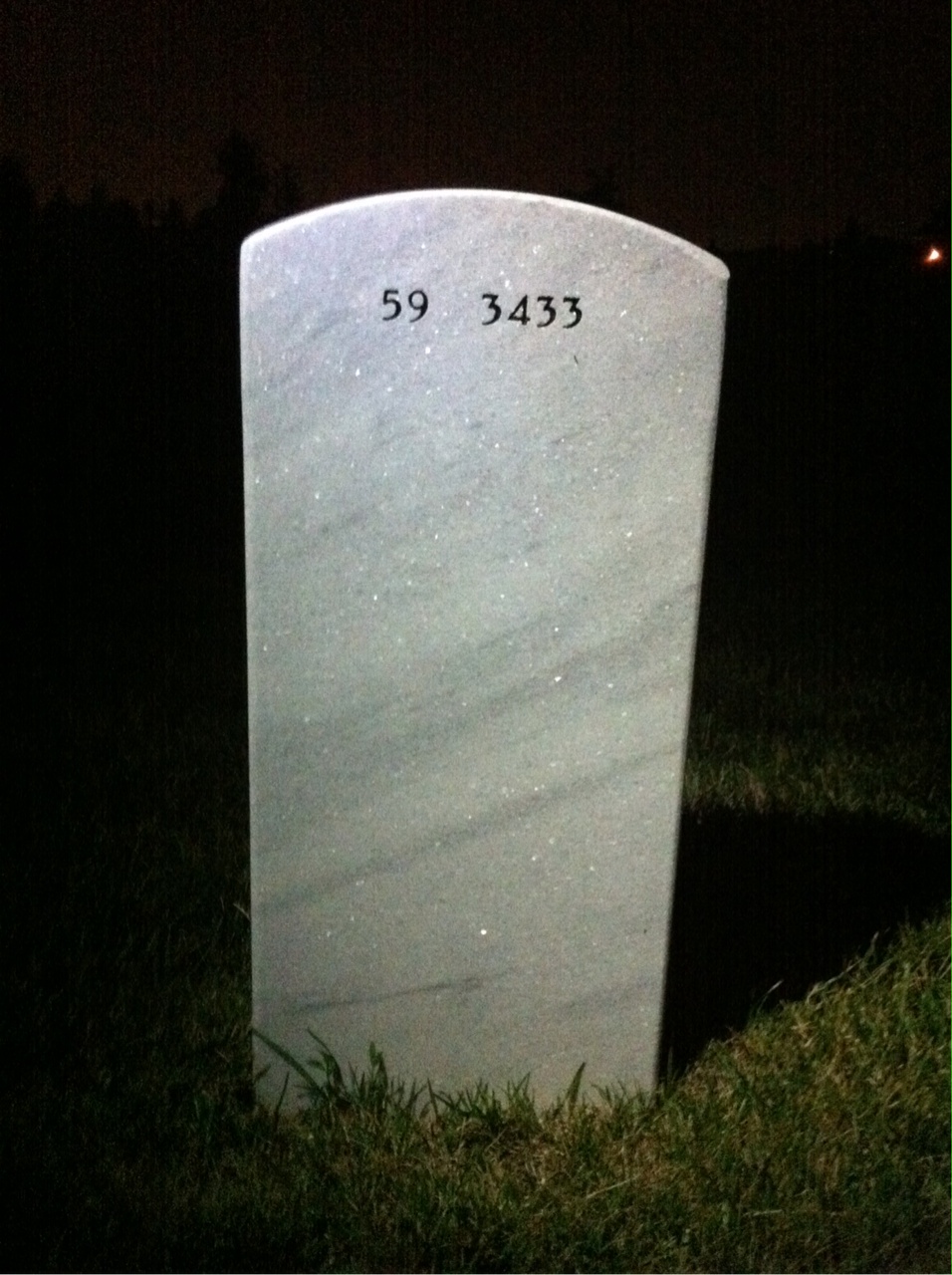 Back of headstone — Kelly Stewart