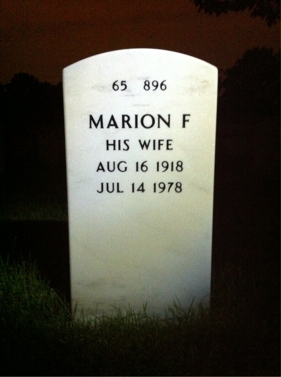 Back of headstone — Francis Brady