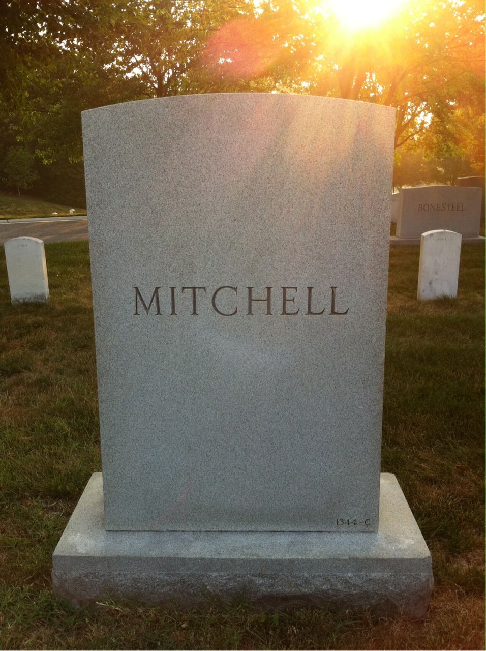 Back of headstone — Otey Mitchell