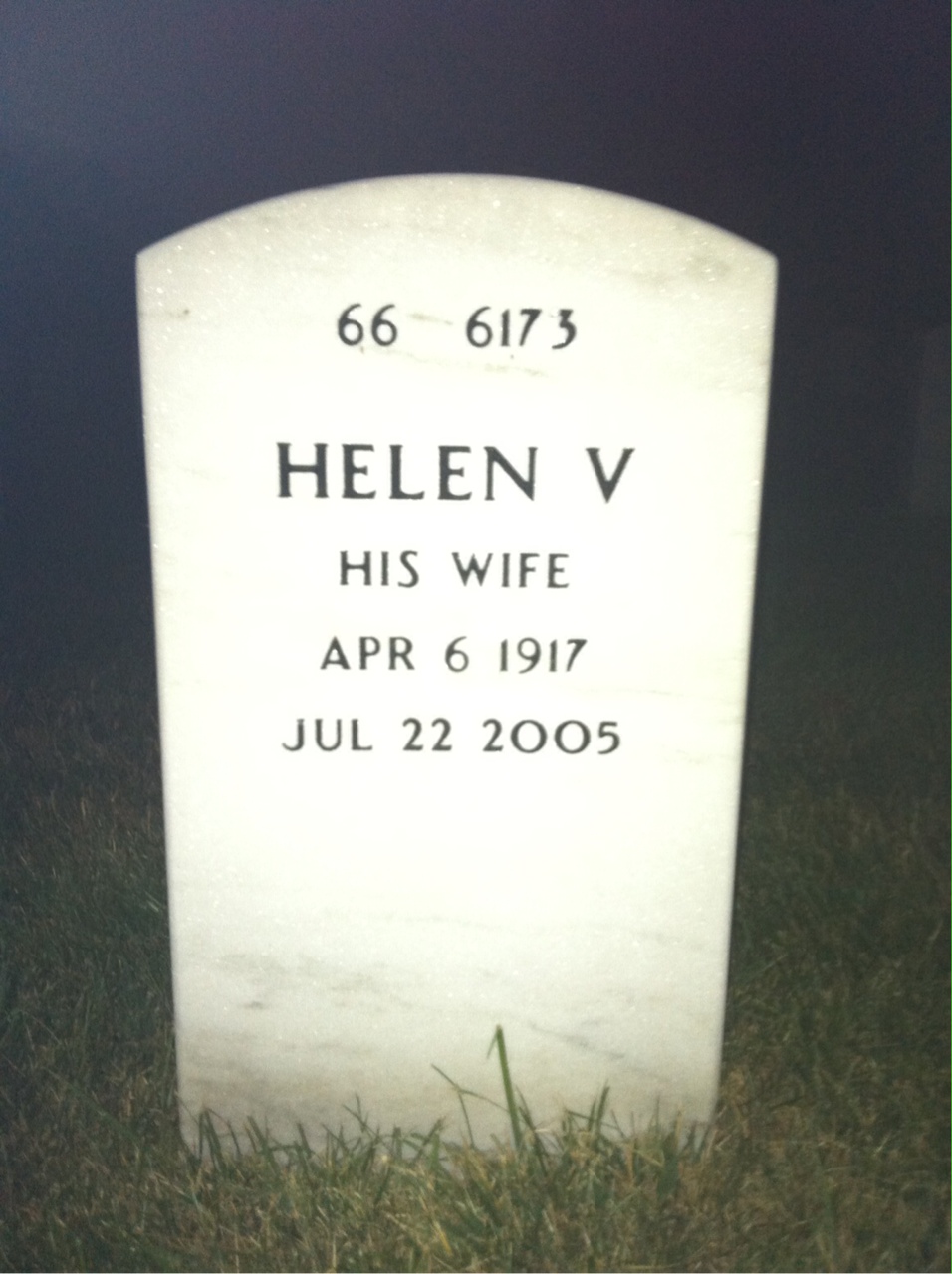 Back of headstone — William Armentrout
