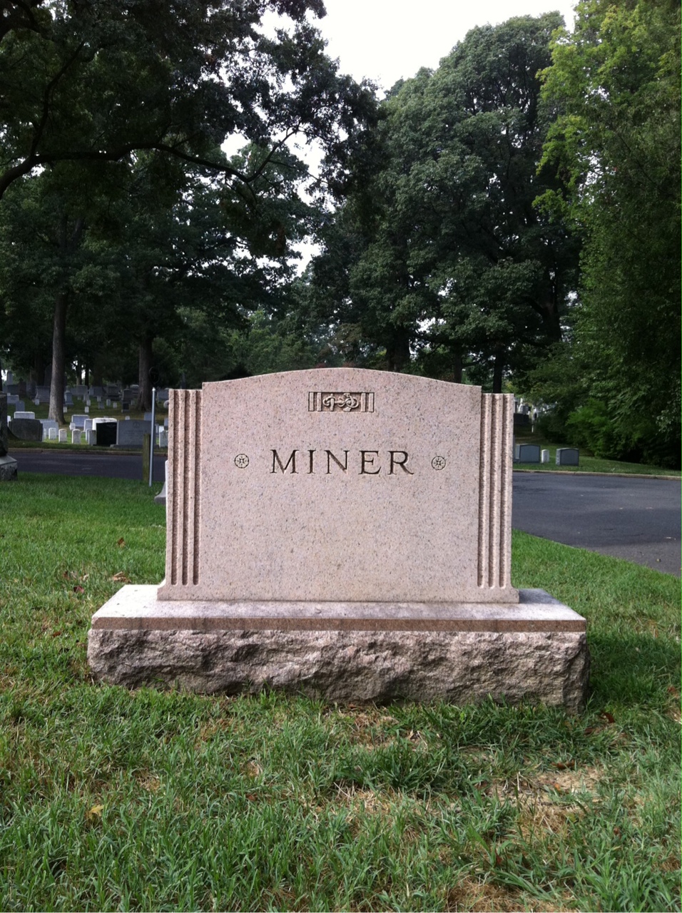 Back of headstone — Edith Miner