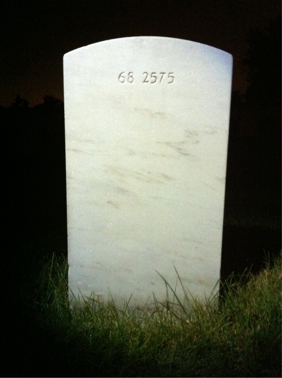Back of headstone — John Allen