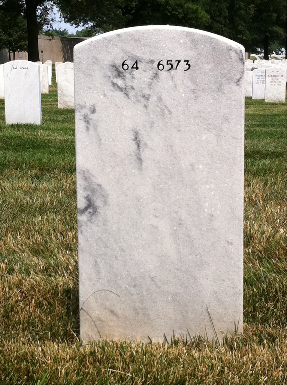 Back of headstone — Wilbert Davis