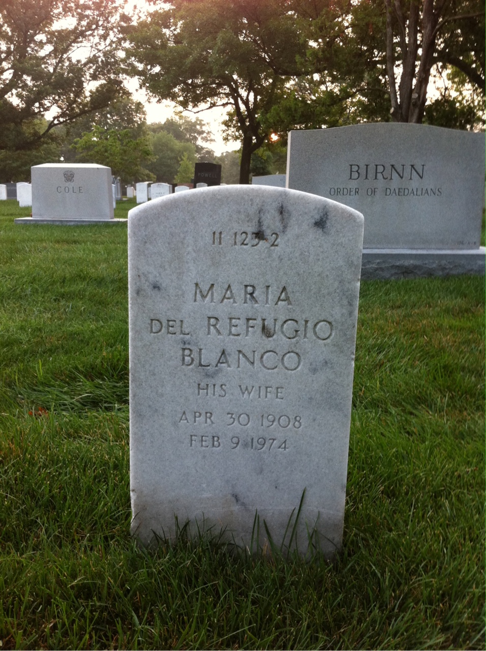 Back of headstone — Timoteo Alfonso Sapia-Bosch