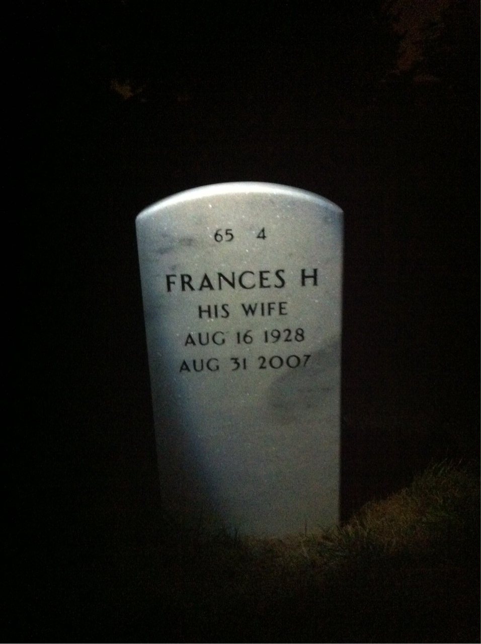 Back of headstone — William Brooks
