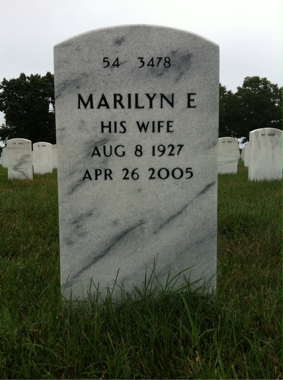 Back of headstone — Gerald Hummel