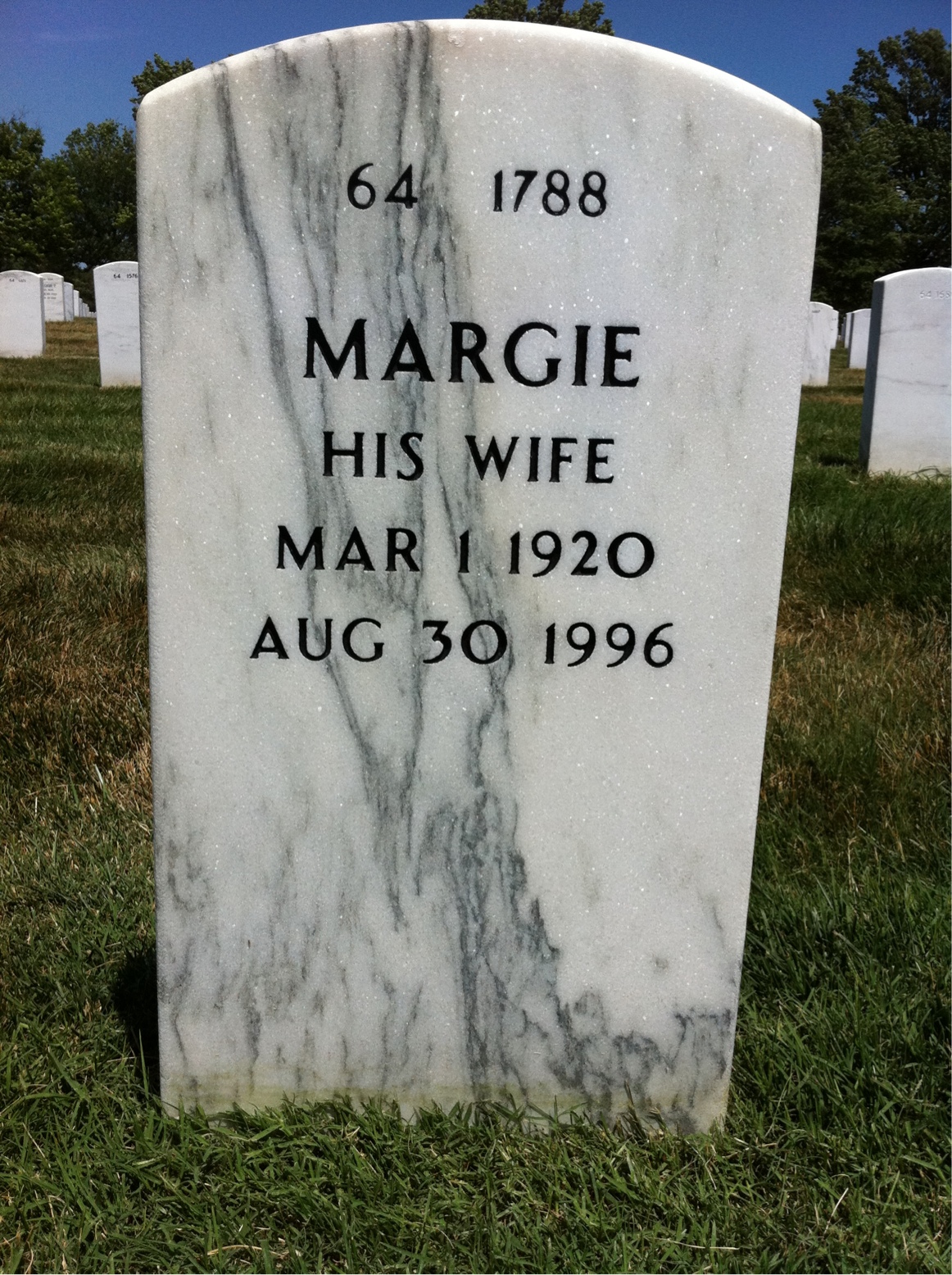Back of headstone — Robert Martin